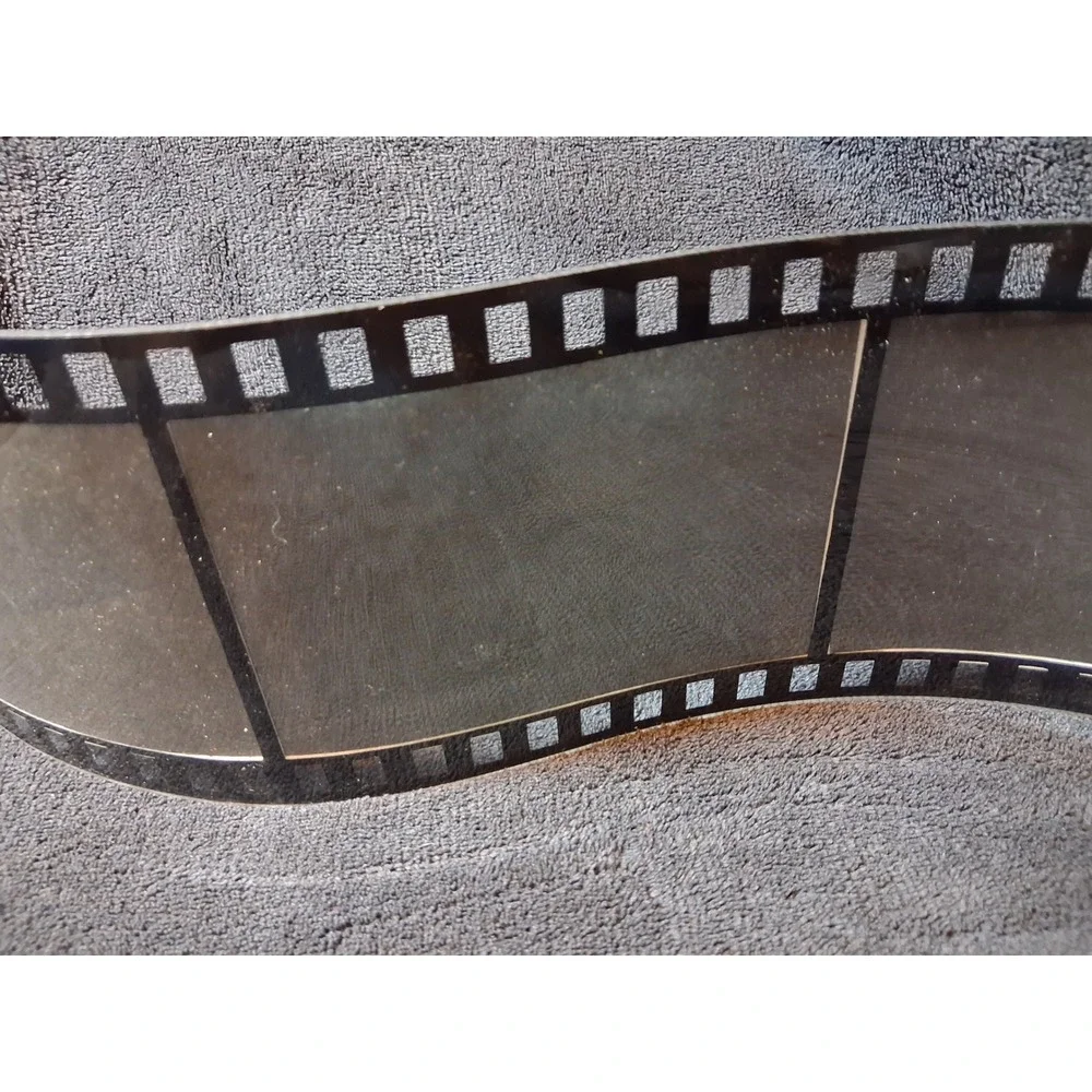 Vintage 90's Film Strip Photo Frame Curved Acrylic 3-Slot 3x5 Cinema Movie Decor